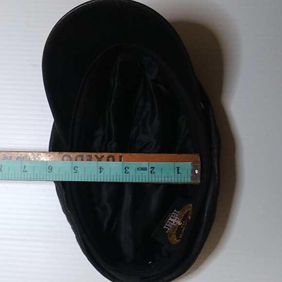 HH Henschel Hat Co Black Leather Cap Sz Small - Picture 7 of 8